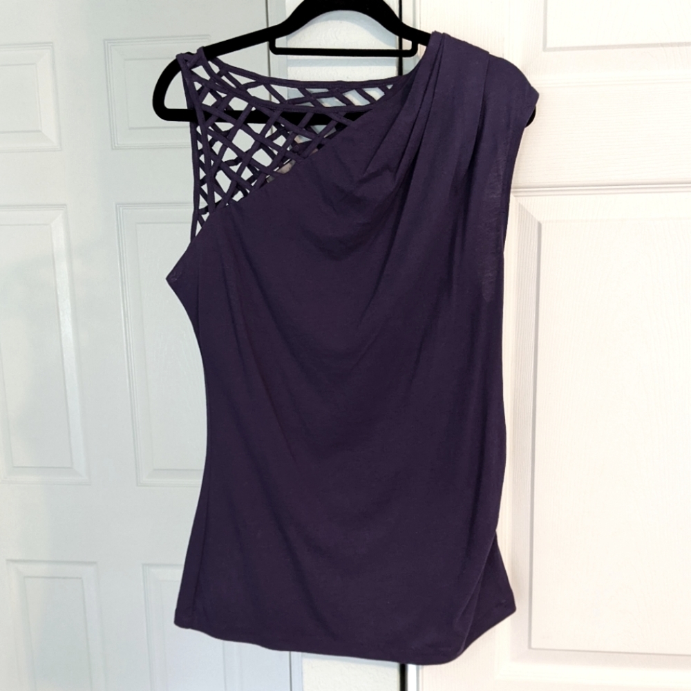 Anthropologie Vanessa Virginia Lattice Sleeveless Purple Top - M